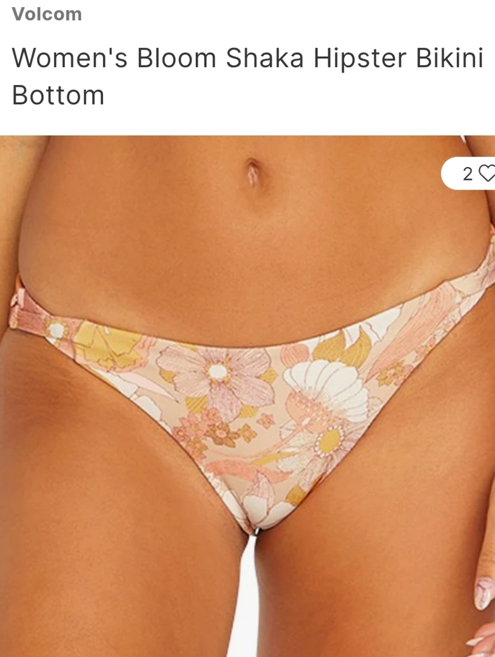 Volcom Women's‎ Bloom Shaka Hipster Bikini Bottom Size XL In Hazel